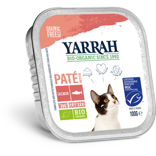 Filova online biologische hondenshop Yarrah paté zalm met zeewier