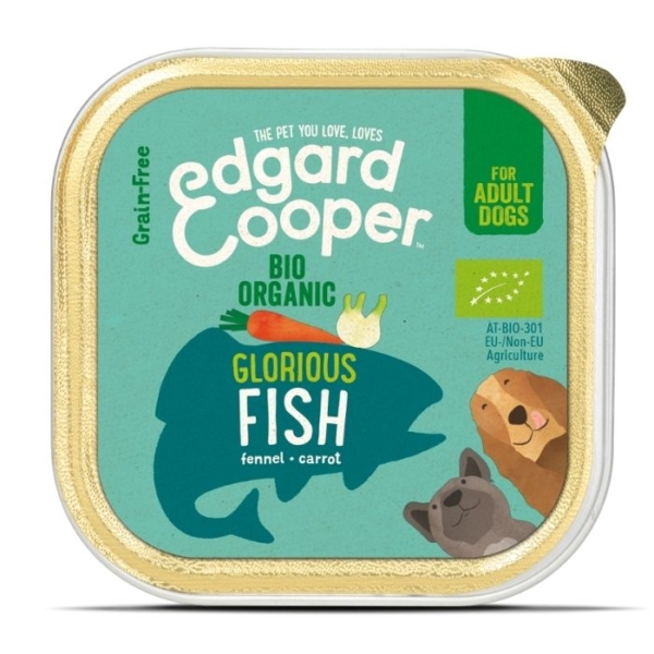 Edgard & Cooper graanvrij paté met biologisch vis, wortel en venkel - Filova dierenspeciaalzaak