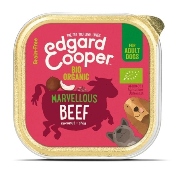 Edgard & Cooper graanvrij paté met biologisch rund, kokos en chia - Filova dierenspeciaalzaak