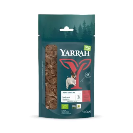 Bio mini hondensnacks met rund/varken & kip (Yarrah 100g)