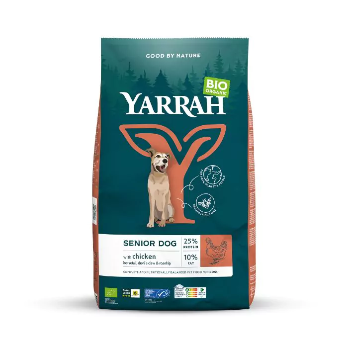 Bio droge brokken voor senior honden (Yarrah 2-10kg)