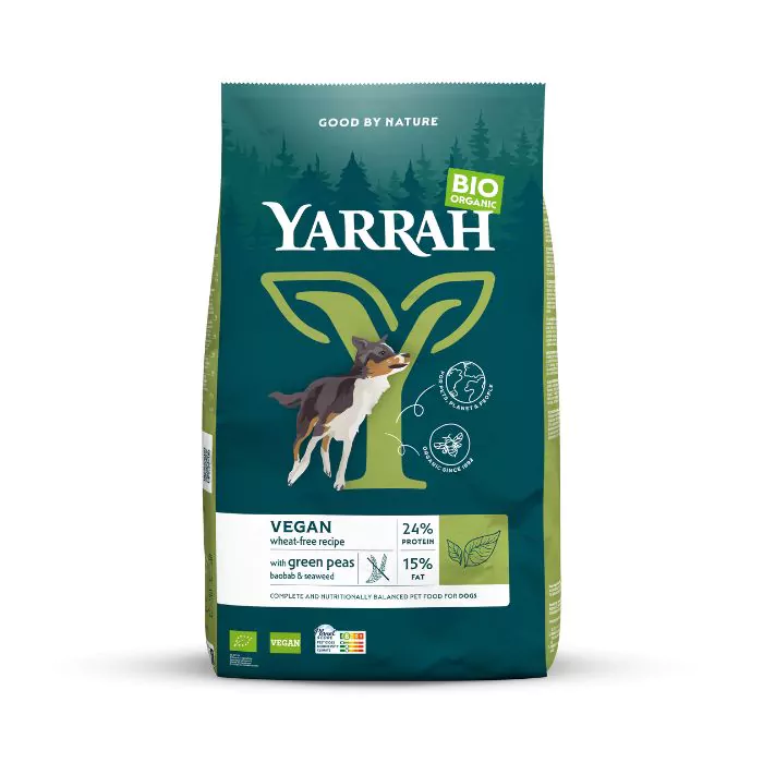Tarwevrije & vegetarische bio hondenbrokken (Yarrah 2kg)