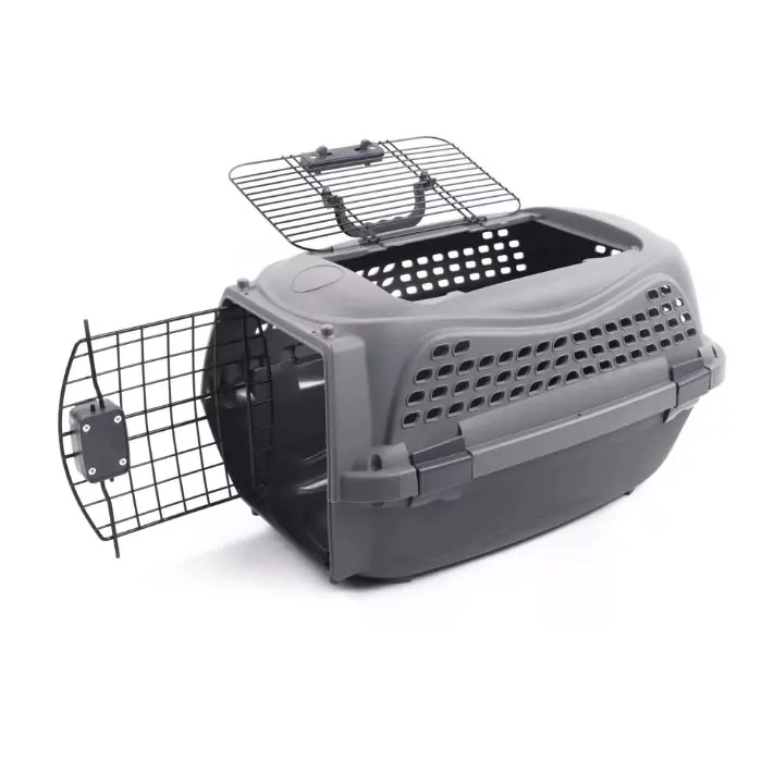 Transportkooi-voor-hond-kat-konijn-kip-met-open-deurtjes